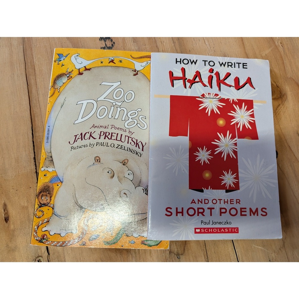 Scholastic Poetry Book Lot Kids OS Multicolor Good Zoo Doings How to Write Haiku